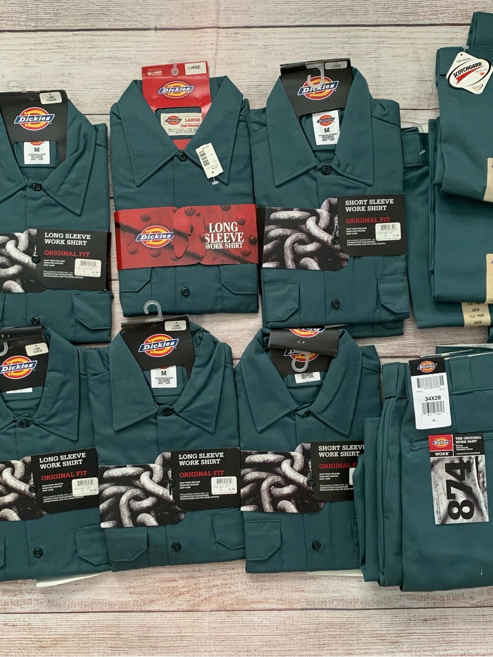 Vintage Dickies Men's Teal Work Shirts& pants- Long & Short Sleeve Options
